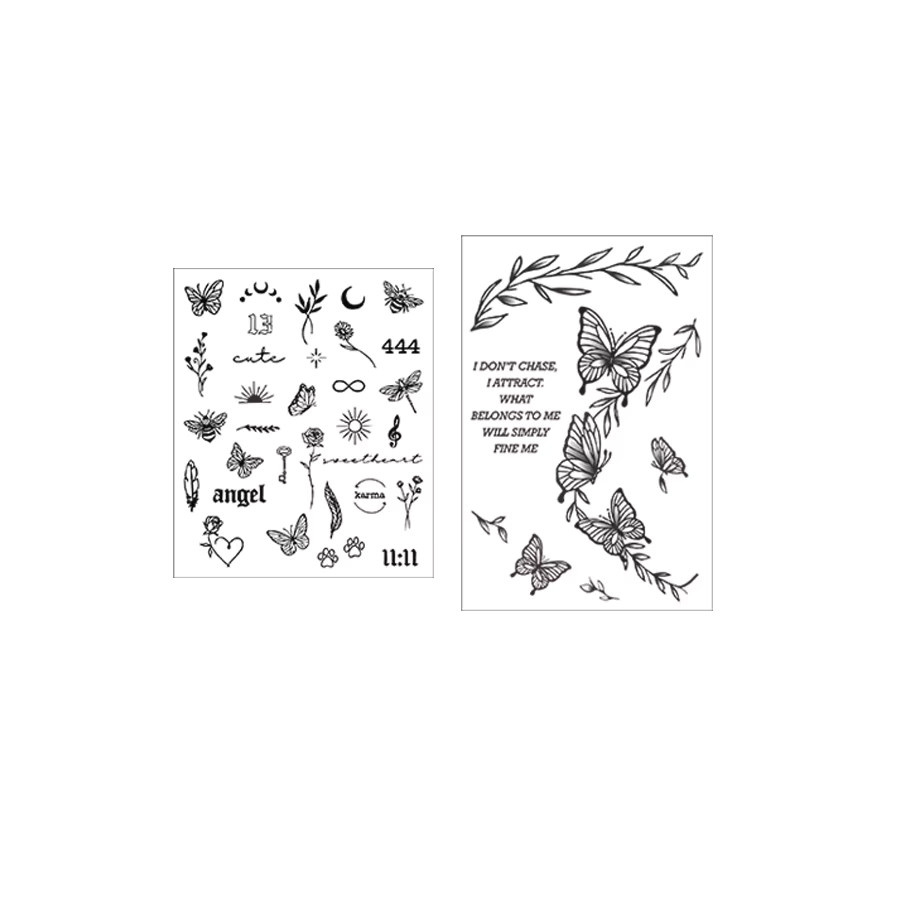 JKCODE TATTOO Temporäre Tattoos, Schmetterlinge und Blätter, Unisex - Bild 4