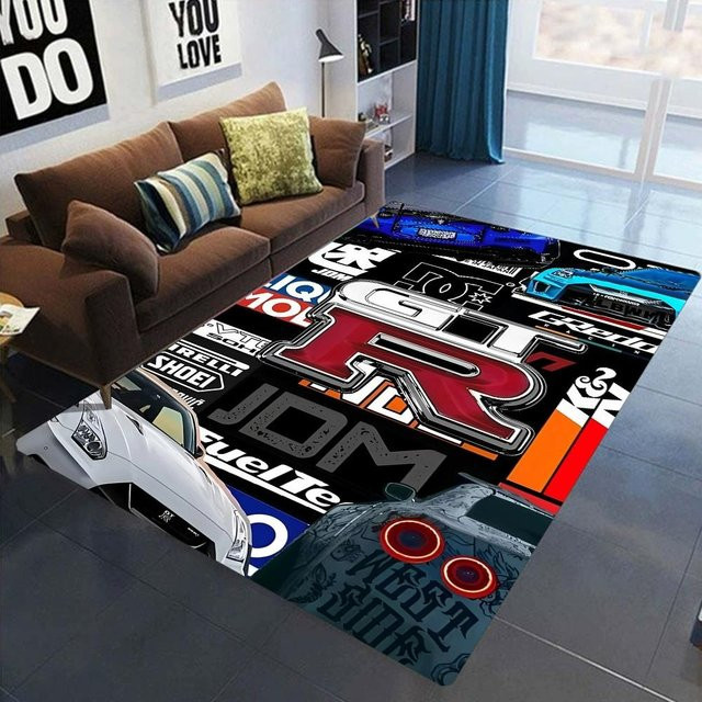 Lodestar Wohnzimmerteppich mit Sportwagen-Motiv, Mehrfarbig, B/T: 80 x 50 cm - Bild 1
