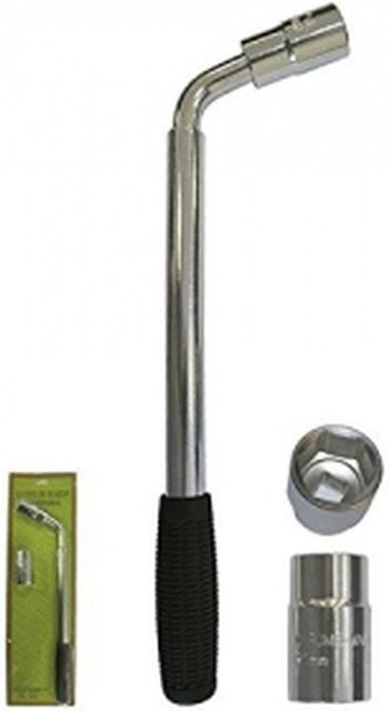 Teleskopischer Radschlüssel von TSX TOOL in Silber mit umkehrbaren Stecknüssen 17 mm-19 mm und 21 mm-23 mm - Bild 1