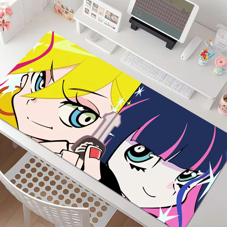 Panty & Stocking mit G-Garterbelt Mauspad, großes rutschfestes und wasserdichtes Gaming-Mauspad mit genähtem Rand in Multicolour - Bild 5