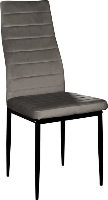 HTI-Living Stuhl Memphis Velvet in Grau mit Samtbezug und Metallgestell - Bild 1