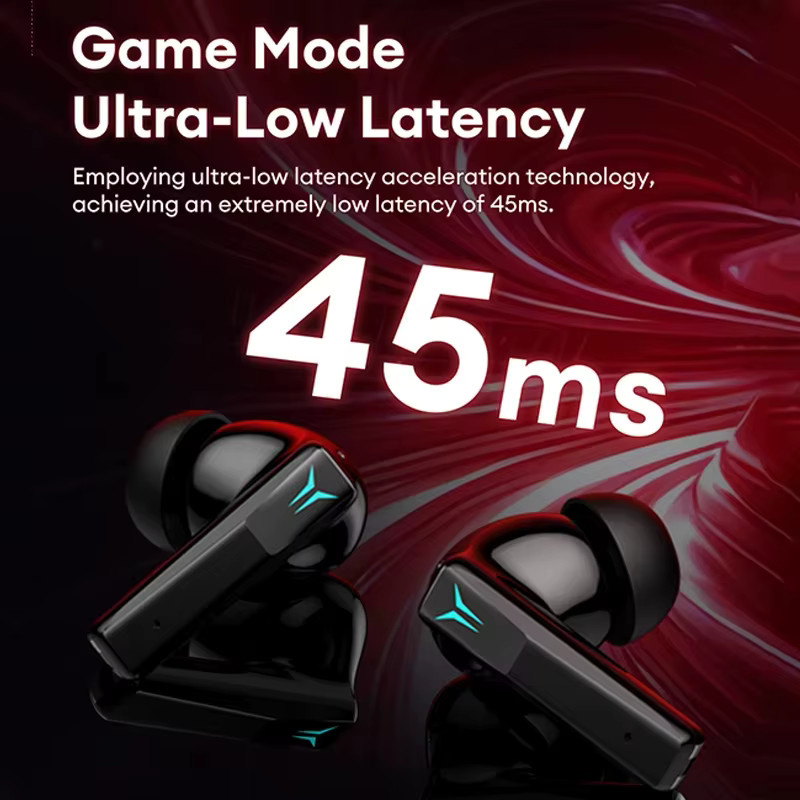 Lenovo GT105 Gaming Bluetooth 6.0 Ohrhörer mit adaptivem ANC, HiFi-Sound und TWS ENC in Schwarz - Bild 2