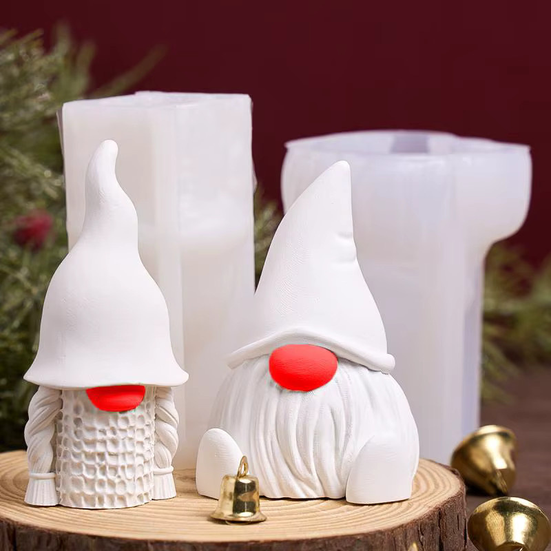UDOCOOL Silikonform Gesichtslose Zwerge für DIY Weihnachtsmann Duftkerzen Seife und Gips in Weiß - Bild 6