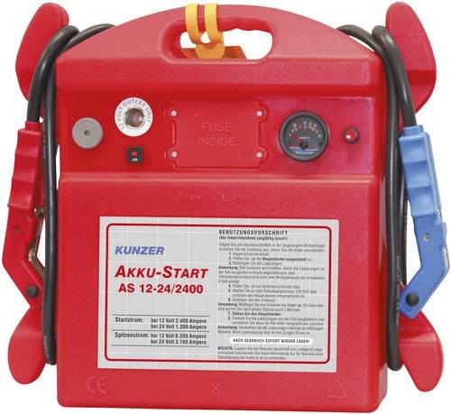 Kunzer Schnellstartsystem AS 12-24/2400 in Rot mit 2400A Starthilfestrom (12 V) und 1200A Starthilfestrom (24 V) - Bild 1