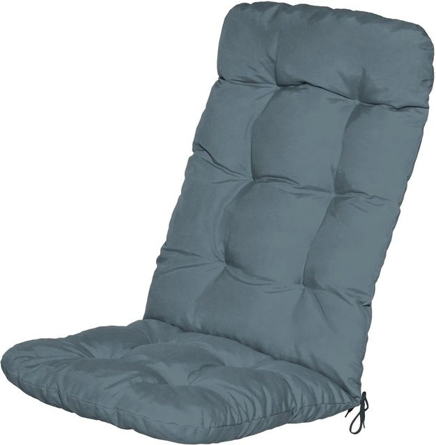 Beautissu Hochlehner Auflage Flair in Taubenblau, B/T/H: 120 x 50 x 8 cm - Bild 1