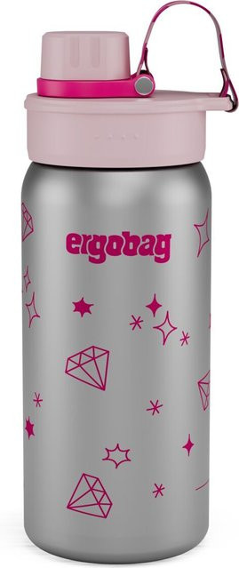 ergobag Edelstahl Trinkflasche Kollektion 2026 Glitzer in Pink und Silver mit 0,7 l - Bild 1