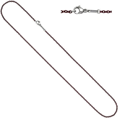 Colfem Rundankerkette Edelstahl, weinrot, 42 cm, Unisex - Bild 1