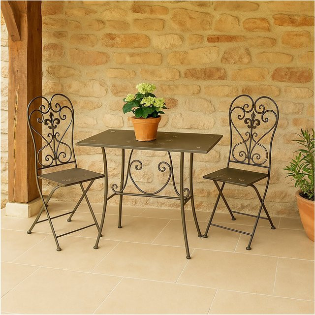 HTI-Living Metalltisch Lily in Braun im nostalgischen Design für Garten und Innenbereich - Bild 1