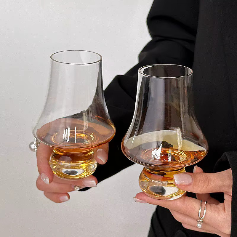 Handgefertigtes Kristall-Whisky-Glas im Tulpen-Design, transparent, ideal als Cognac-Probierbecher für Scotch und Bourbon - Bild 2