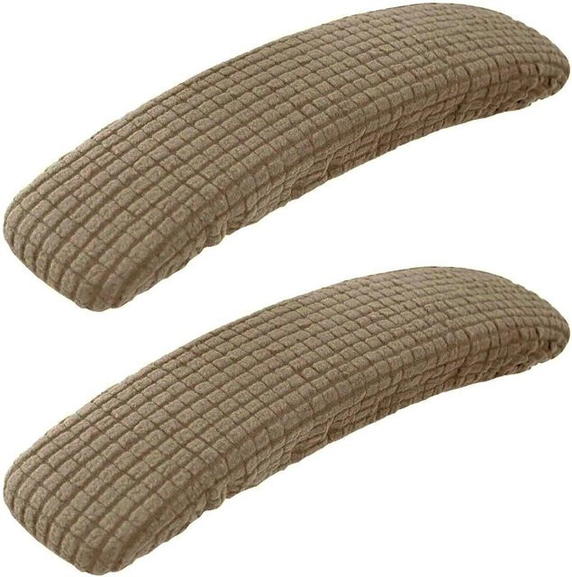 Bestbags Armlehnenbezüge für Bürostühle, 1 Paar, Beige, dehnbarer Spandex-Stretch, staubdicht und schmutzabweisend - Bild 1