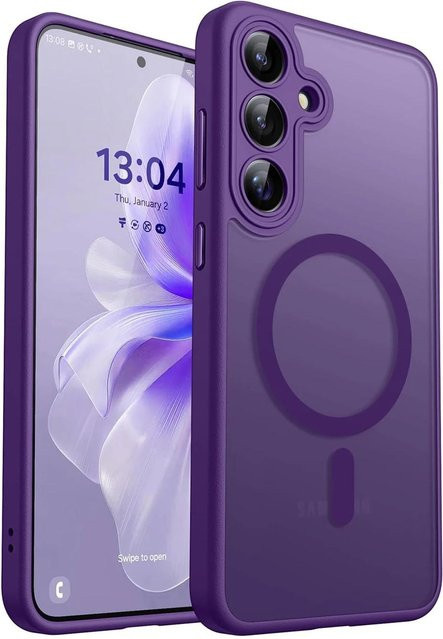 Matte durchscheinende magnetische MagSafe Schutzhülle für Samsung Galaxy S25 Ultra S24 S23 S26 Plus A56 A36 in Purple - Bild 1