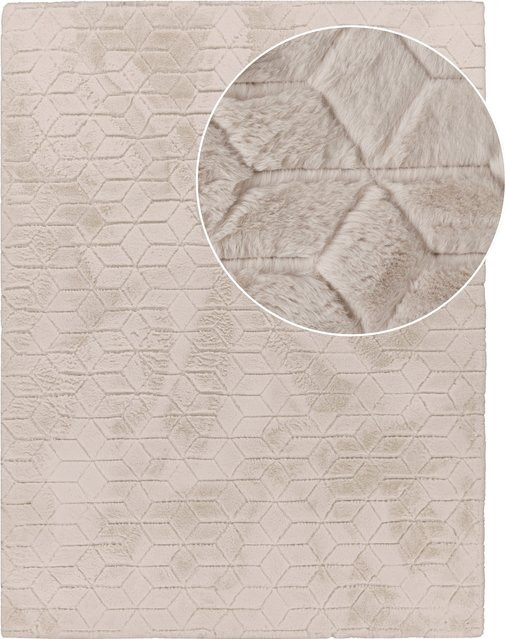 Fellteppich Arnia in Beige, rechteckiger Kunstfellteppich im skandinavischen Design, Breite: 120 cm, Länge: 160 cm - Bild 1