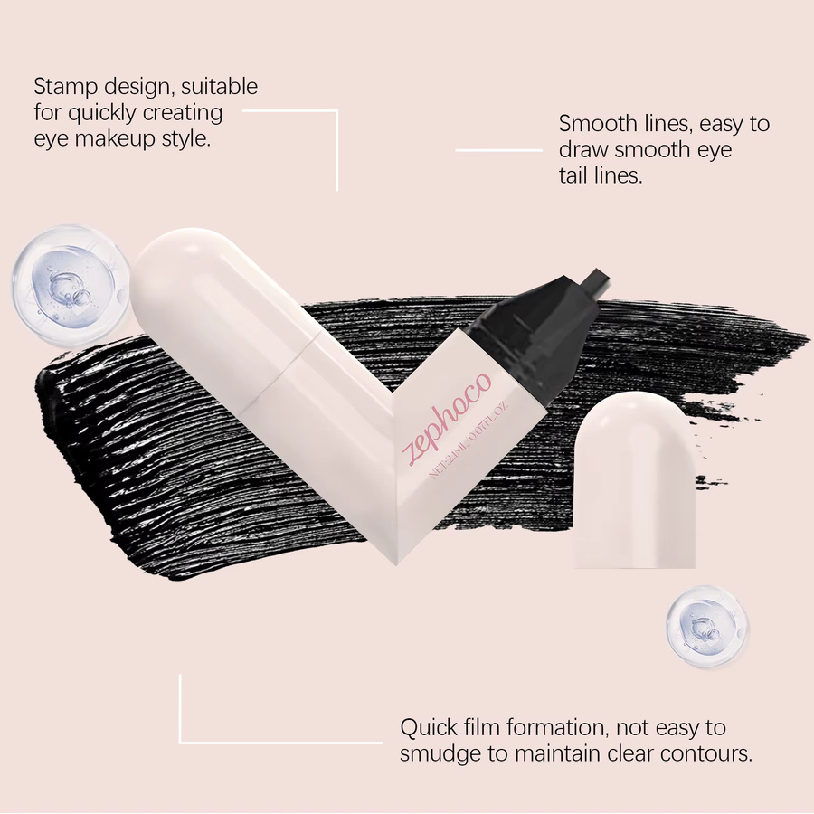zephoco Eyeliner-Stift, schwarz-braun, wasserfest, Unisex - Bild 2