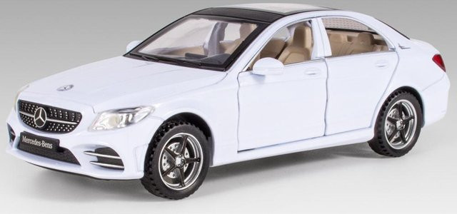 Fourall- Model Cars Benz C-Klasse C260L Automodell, 1:32, Metall, weiß, mit Licht und Sound - Bild 1