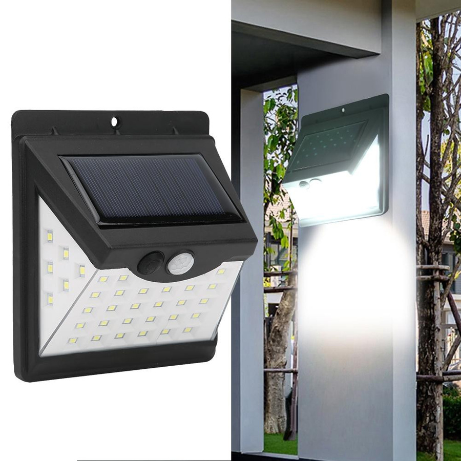 TOMTOP JMS Solar Sensor Wandleuchte mit 40 LED in Schwarz für Garten und Außenbereich - Bild 5