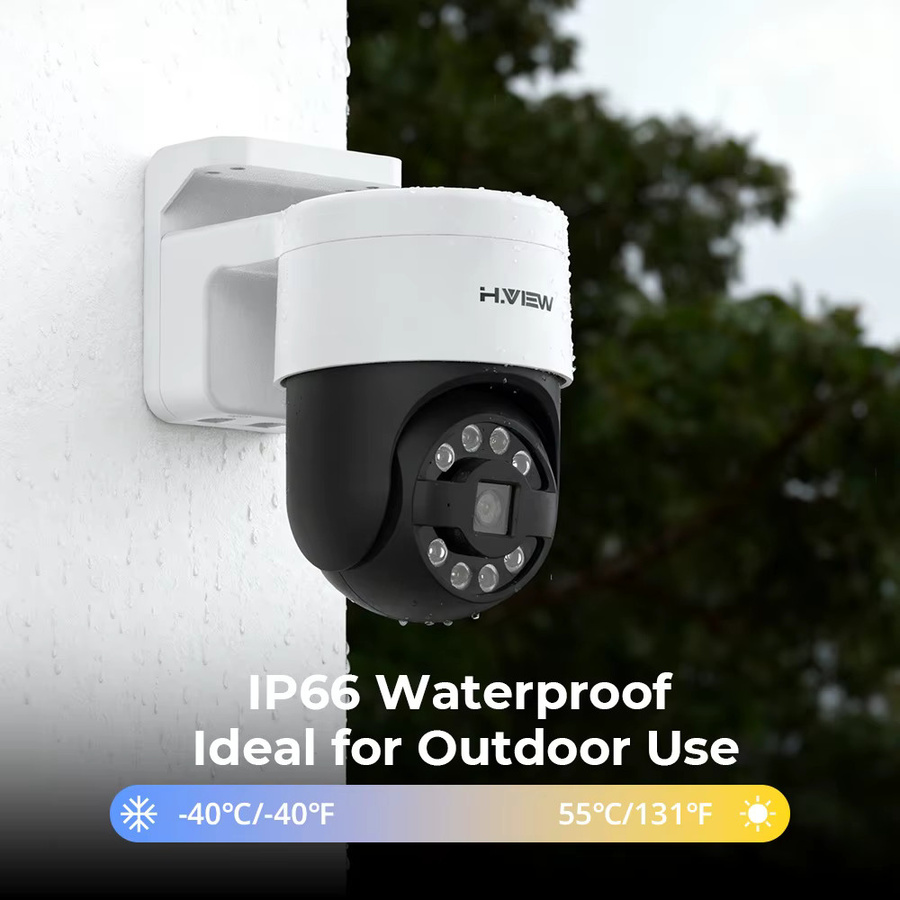 H.view 8-Kanal 4K 5MP 8MP CCTV Überwachungskamerasystem mit PTZ IP-Kameras und Humanoidenerkennung, Weiß - Bild 3