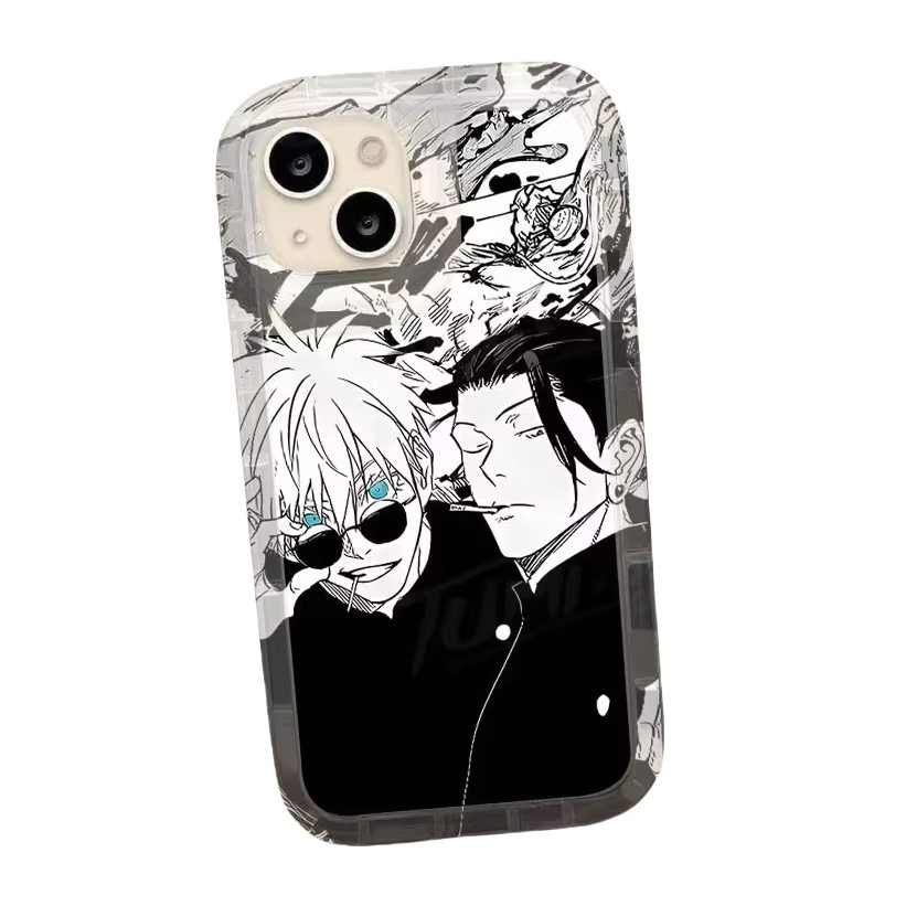 Etmakit Anime Jujutsu Line Handyhülle für iPhone 15 14 13 12 11 Pro Max X XR XS 7 8 Plus SE Transparent Gojo Satoru - Bild 5