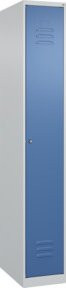 C+P Spind Classic PLUS mit 1 Abteil, Zylinderschloss, H x B x T: 185 x 30 x 50 cm, Farbe: Lichtgrau/Fernblau/Blau - Bild 1