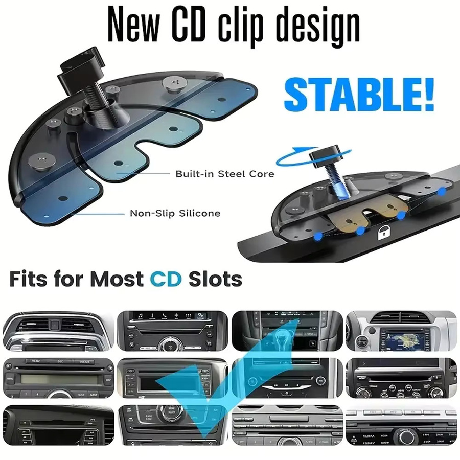 Universelle magnetische Auto CD-Slot Handyhalterung mit MagSafe Unterstützung für iPhone, Samsung und Xiaomi in Schwarz - Bild 4