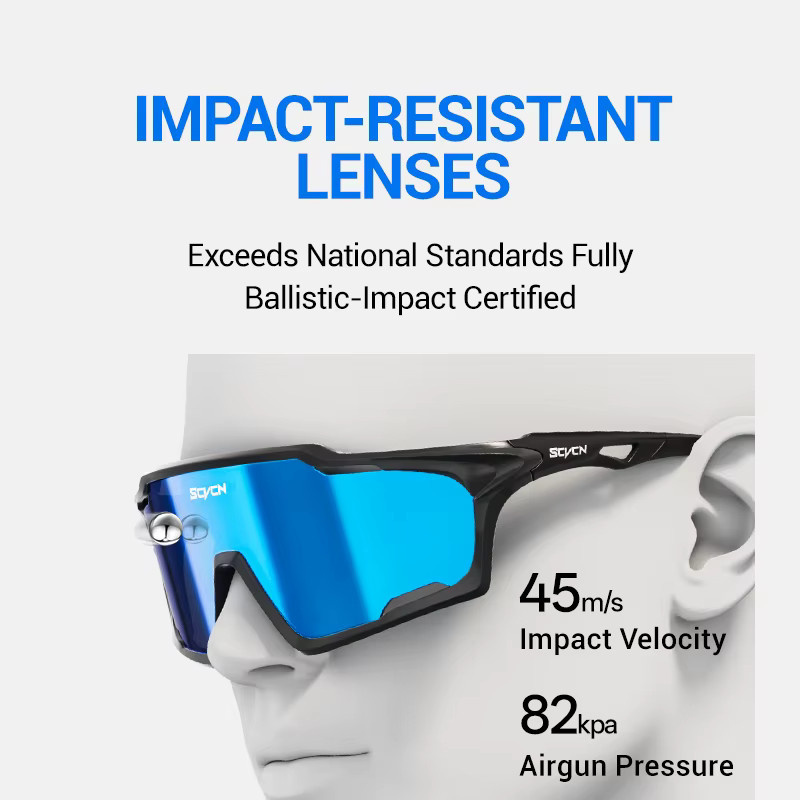 SCVCN Sportsonnenbrille, Vollrand, Kunststoff, Unisex - Bild 5