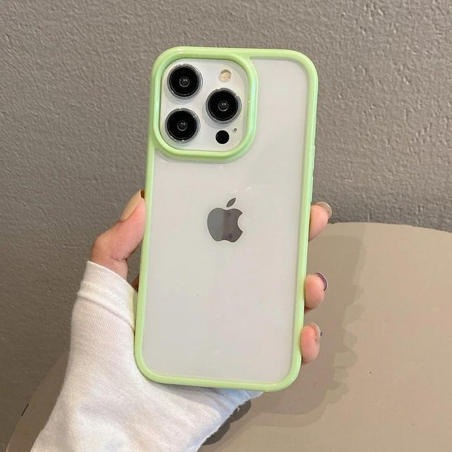 GJMY Stoßfeste iPhone Hülle in Transparent Grün für iPhone 15 14 13 12 11 Pro Max XR XS X 7 8 Plus SE3 - Bild 1