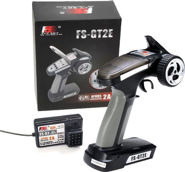 Flysky FS-GT2E AFHDS 2A 2,4G 2-Kanal Funksystem Sender mit FS-A3 Empfänger, black - Bild 1