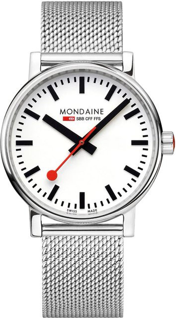 Mondaine Herrenuhr Evo2, Quarz, Edelstahl, 40 mm, Weiß, 3 ATM - Bild 1