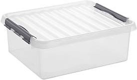 Sunware Aufbewahrungsbox Q-Line, transparent und grau, stapelbar, mit Deckel, 25 l, B: 40,0 cm, T: 40,0 cm, H: 18,0 cm - Bild 1