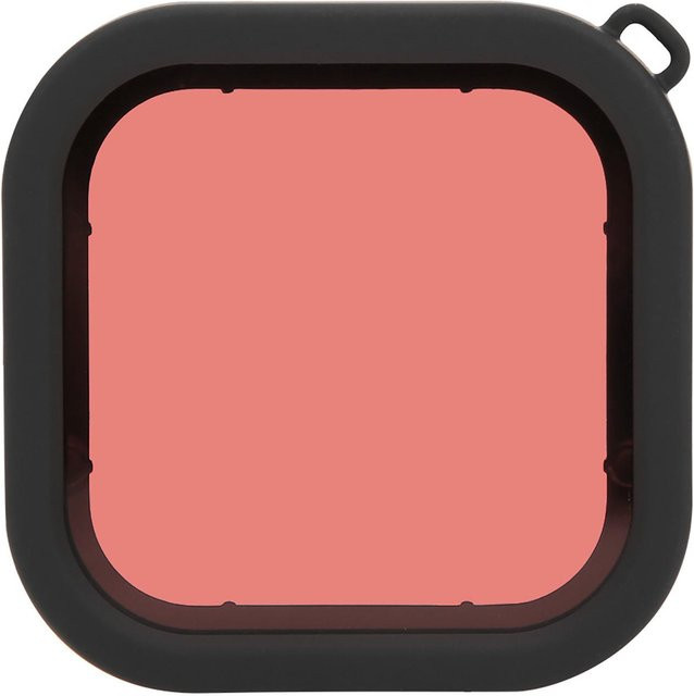 GoPro ABS Tauchlinsenfilter mit Seil für die GoPro 8 Actionkamera, Wasserdichtes Gehäuse, Hellrot Pink - Bild 1