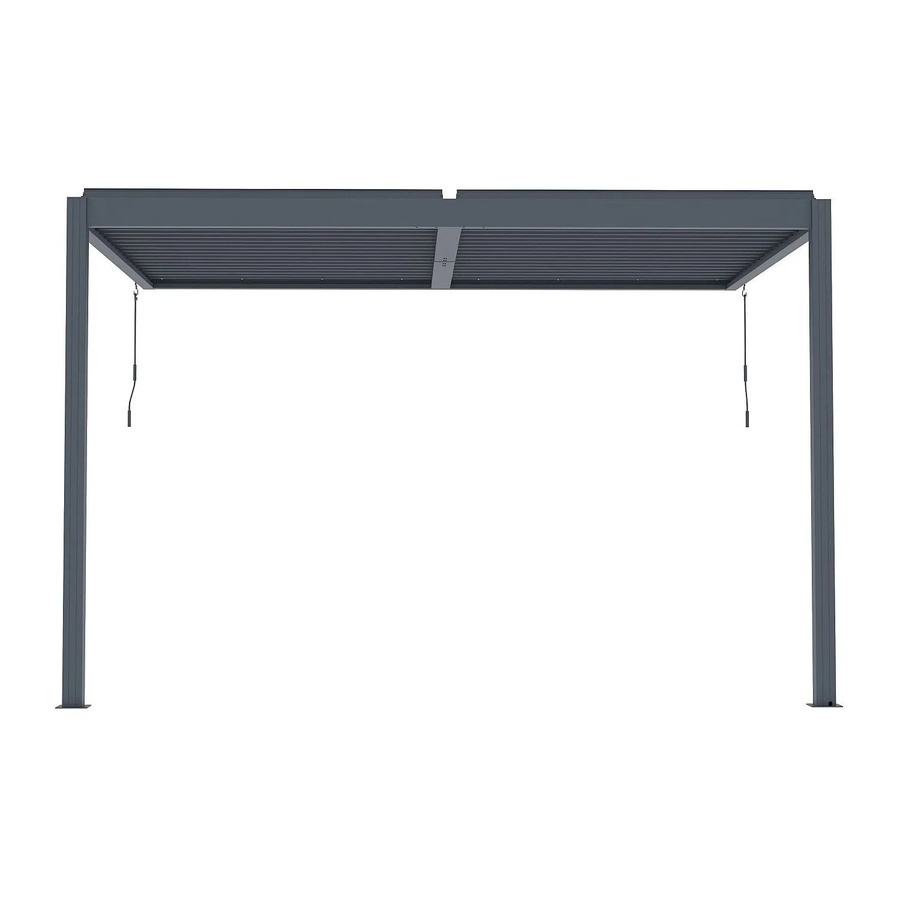 Vente-unique Anlehnende Pergola Mandello aus Aluminium in Anthrazitgrau, Breite: 368 cm - Bild 2