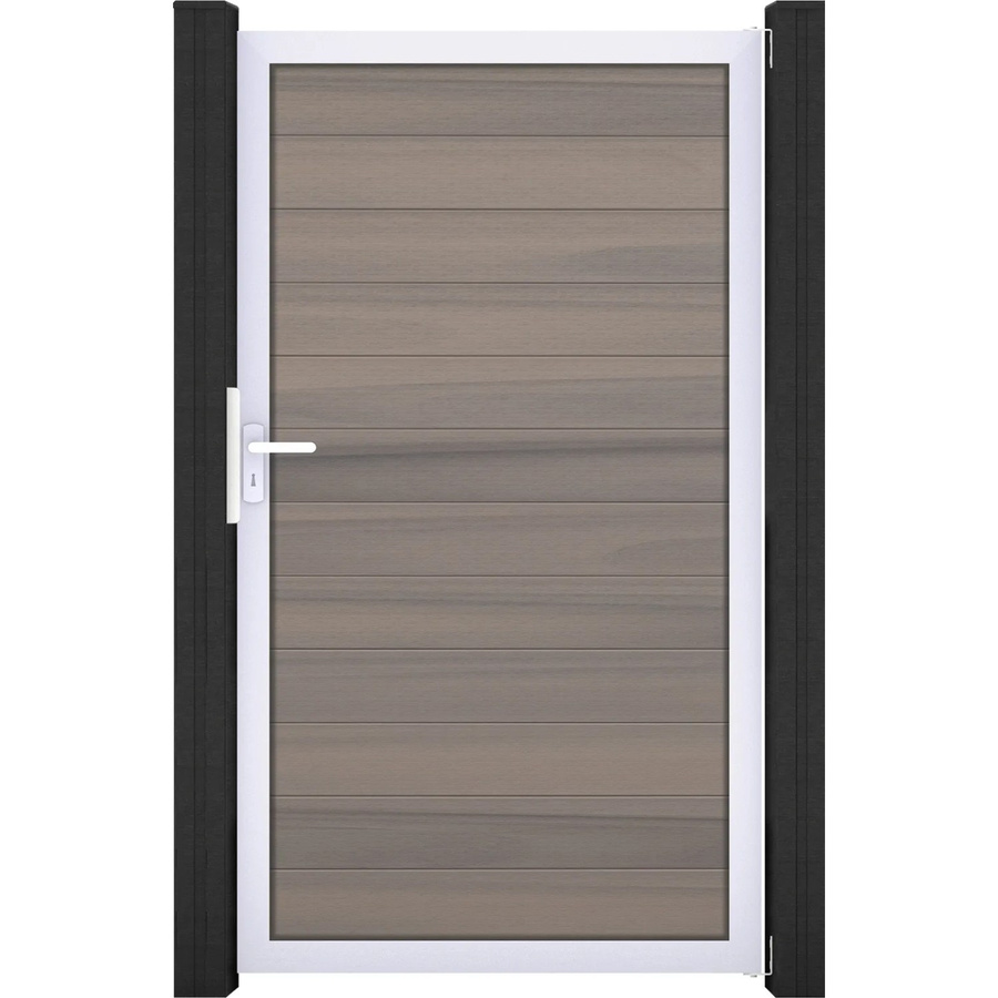 GroJa Solid Steckzauntor Bi-Color Braun Rahmen EV1, B/H: 100 x 180 cm - Bild 2