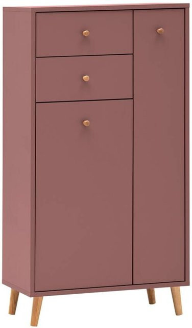 Schildmeyer Highboard Bjarne aus Massivholz in Mauve, B/H/T: 60,2 x 103,4 x 33,05 cm - Bild 1