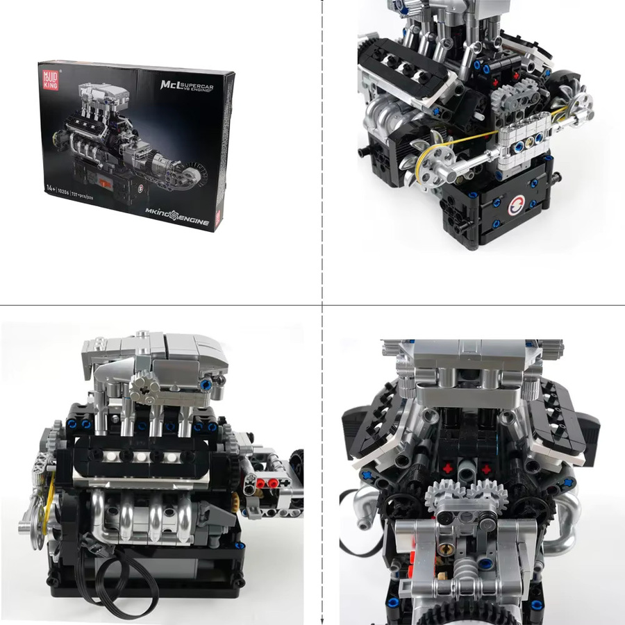 wishiot Technisches Bausteine Set V8 Motor Modellbausatz für Jungen aus Kunststoff in Multicolour - Bild 3