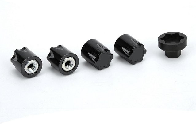 CosyHome Radkappenmitte M4 Mutter, schwarz, 4-teiliges Set - Bild 1