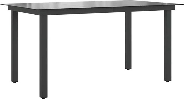 Furnicato Gartentisch aus Aluminium und Glas in Schwarz, B/T/H: 150 x 90 x 74 cm - Bild 1