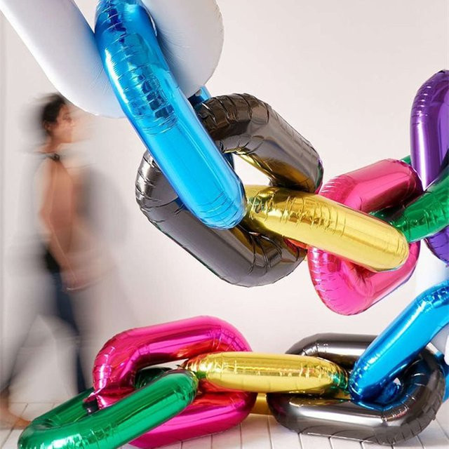10 Stück Mtrong Te Folienkettenballons in Gold für Retro Geburtstagsparty und Hip Hop Deko, Größe: 101,6 cm - Bild 1
