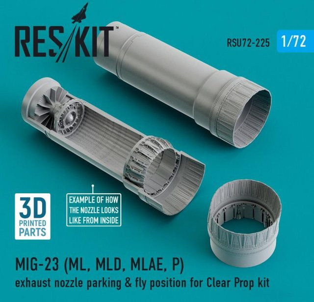ResKit Models MIG-23 Exhaust nozzle parking & fly position, 3D Printed - Bild 1