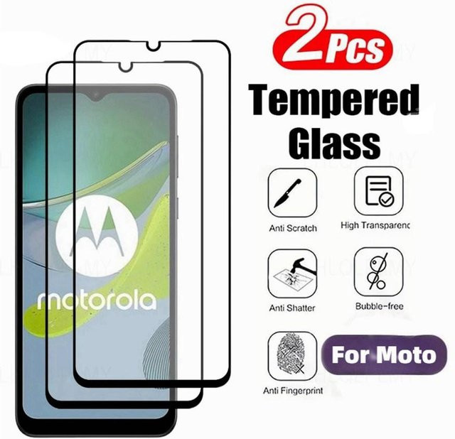 2 Stück Displayschutzfolien aus gehärtetem Glas für Motorola Moto G86 G17 G57 Power G67 G77 G04 G24 G14 G06 G42 G15 G05 G34 G35 G56 G84 G54 G85 transparent - Bild 1