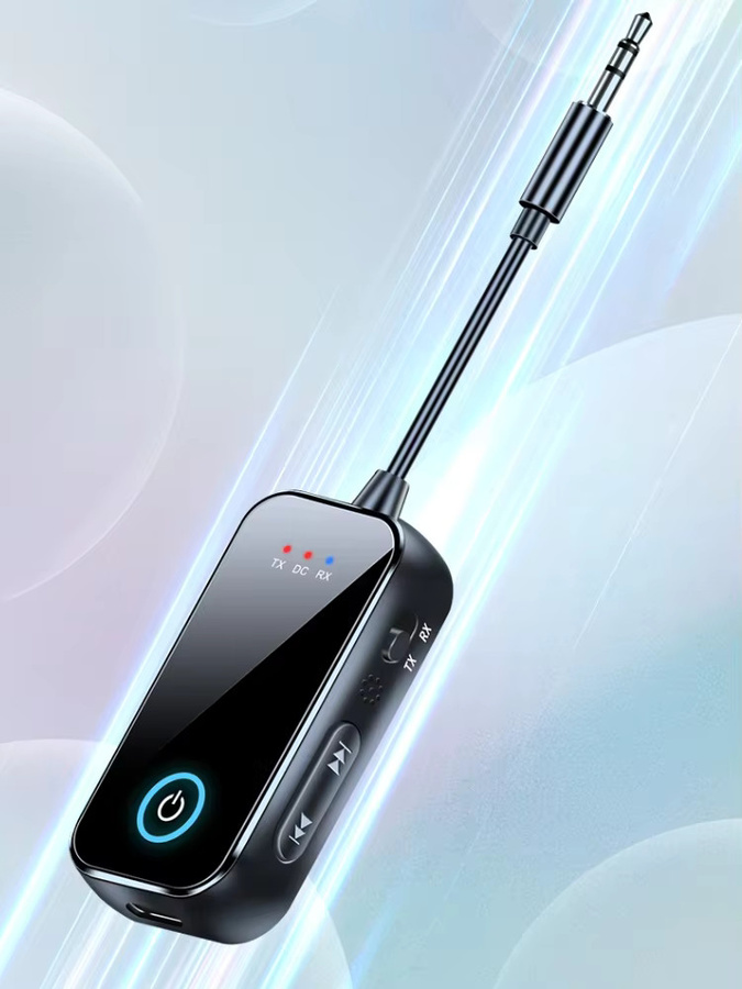 Kebidumei 2 in 1 Bluetooth 6.0 Audio Sender und Empfänger mit Mikrofon, HiFi Stereo Wireless Adapter mit 3,5 mm Klinke, Schwarz - Bild 5