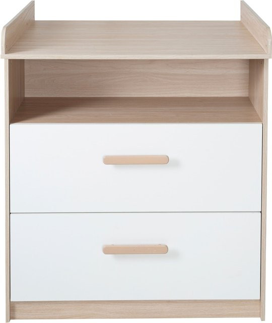 Roba Wickelkommode Cabane in Eiche und Weiss mit abnehmbarem Wickelaufsatz, B/T/H: 88,0 x 75,0 x 97,5 cm - Bild 1