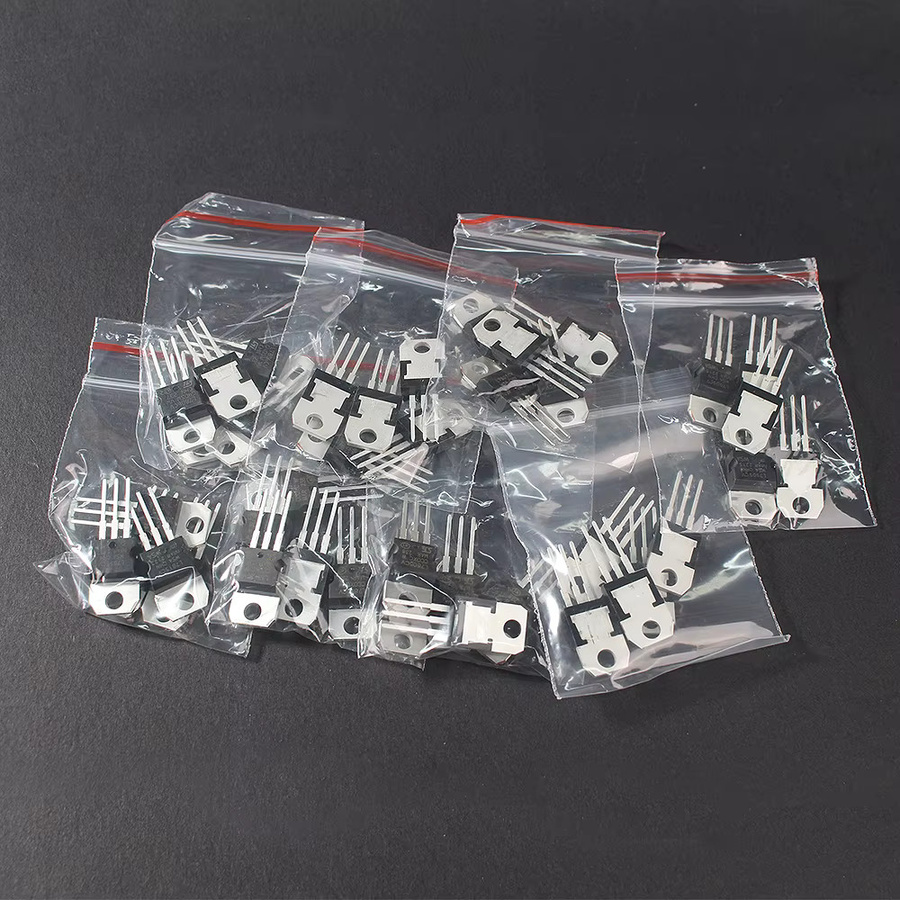 40-teiliges Spannungsregler-Sortiment Kit mit IC TO-220 Transistoren L7805 L7806 L7809 L7812 L7815 L7905 und LM317T in Schwarz - Bild 2