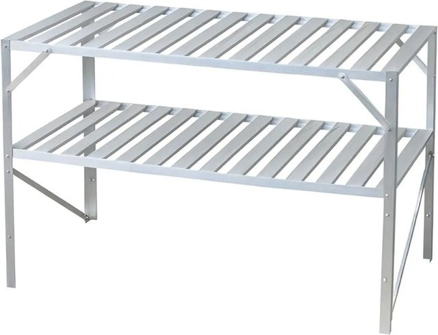 Halls Standalone Tisch mit 2 Sektionen aus Aluminium in Silber, B/T: 121 x 52 cm - Bild 1