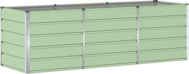 vidaXL Pflanzkübel Grün aus Stahl und Kunststoff B/T/H: 240 x 80 x 75 cm - Bild 1