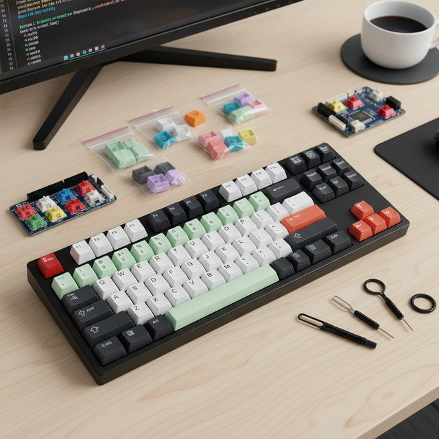 DIY DSA Tastenkappen Set für MX-Schalter in Grau und Mehrfarbig ohne Gravur - Bild 1