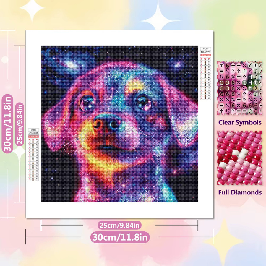 EverShine DIY-Diamantgemälde Hund als Vollbohrer-Tiermosaik in Mehrfarbig für Erwachsene - Bild 2