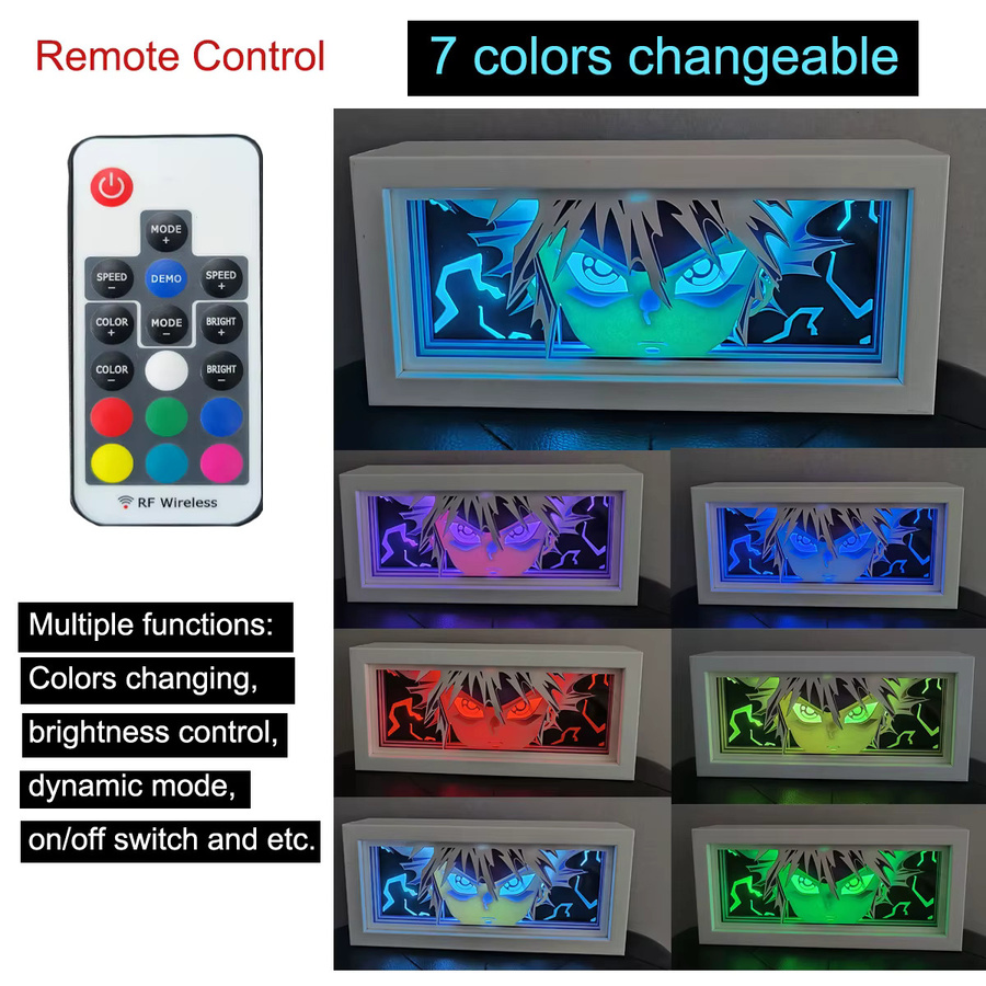 Bandai Anime-Serie bunte Lichtbox mit Papierschnitt-Effekt und Fernbedienung als Nachtlicht für dein Schlafzimmer - Bild 4