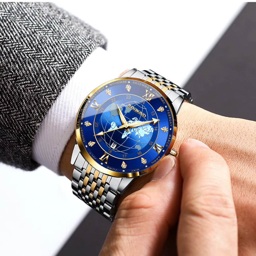 BINBOND Armbanduhr, Quarz, Edelstahl, Bicolor, Blau, Herren - Bild 3