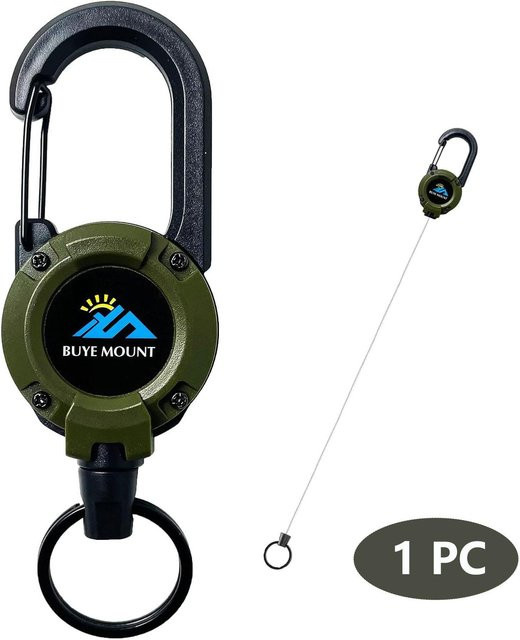 BC Pet Supplies Einziehbarer Ausweishalter mit Karabiner und robustem Clip in Grün - Bild 1