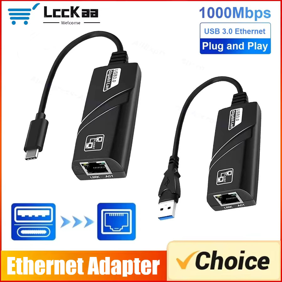 LccKaa USB-C auf RJ45 LAN Ethernet Adapter in Schwarz für 1000 Mbit/s mit Plug-and-Play Unterstützung für PC, MacBook, Windows und Laptop - Bild 6
