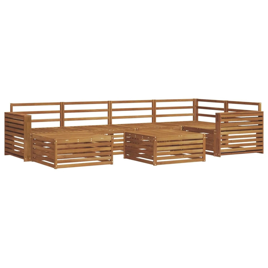vidaXL Outdoor-Sofagarnitur 7-teilig aus Akazienholz in Braun mit L-Form und Tisch - Bild 2